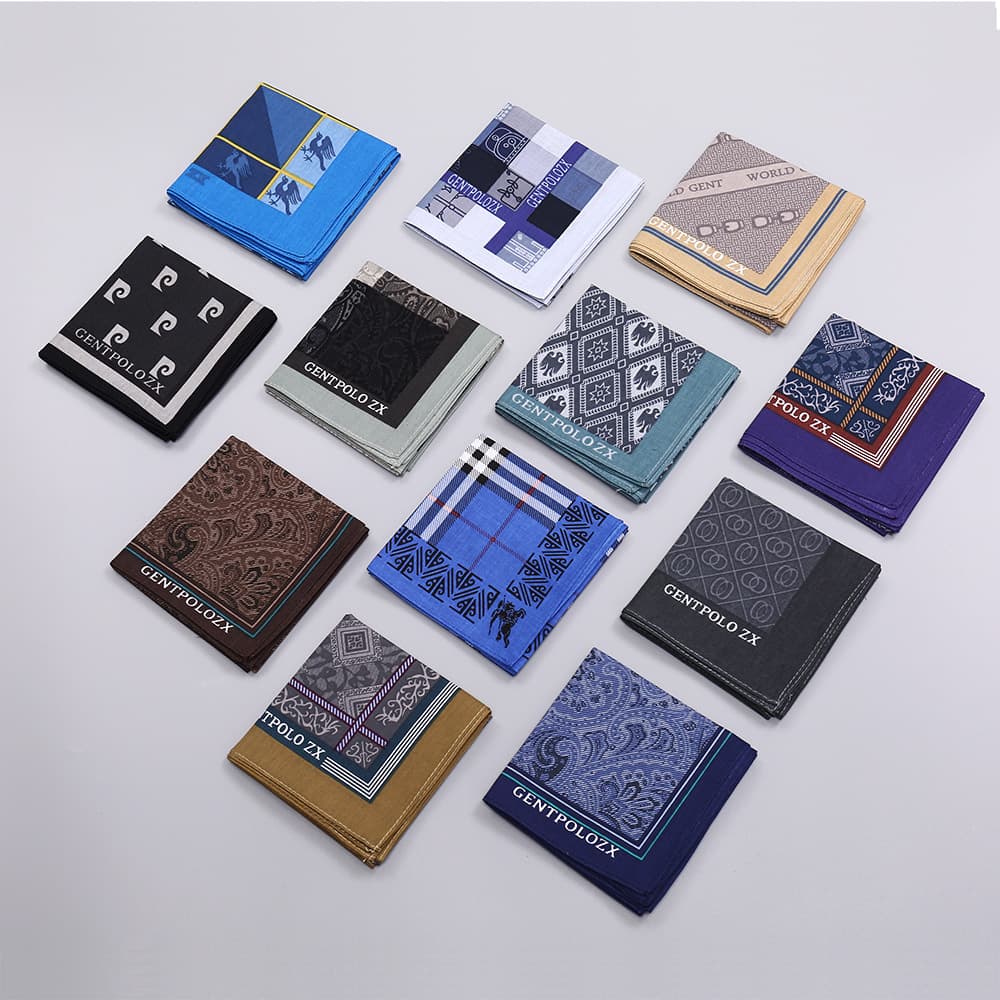 Men's pure cotton printed handkerchief, old-fashioned, retro, thin summer handkerchief, all-cotton absorbent sweat towel/hand towel