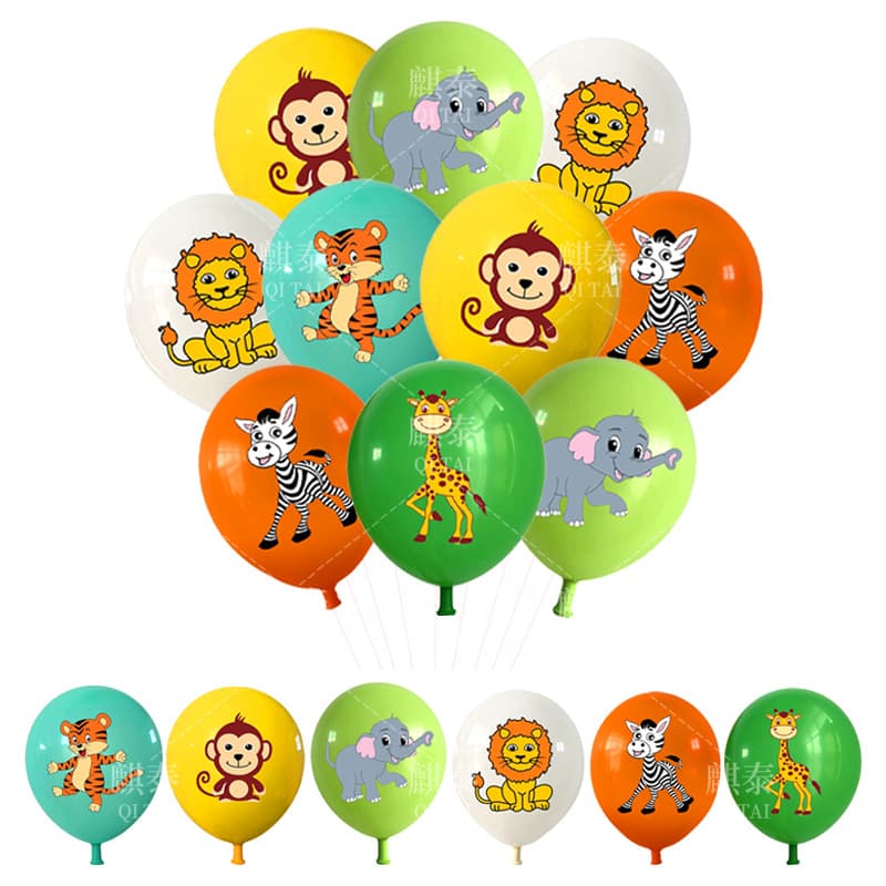 New Cross-Border Jungle Animal Theme Latex Balloon Set for Birthday Party Celebrations