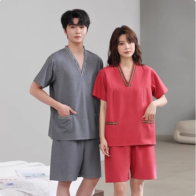 Gongma steam room suits for women, men's plus-size sauna suits, foot spa bathrobes, couples sets for bath centers and massage robes.
