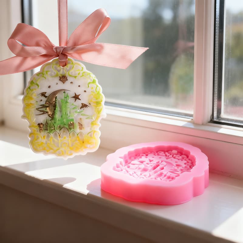 Embossed Star and Moon Pendant Silicone Mold for Handmade Aromatherapy Plaster Resin Pendant Decoration Mold Diffuser Tablet Mold