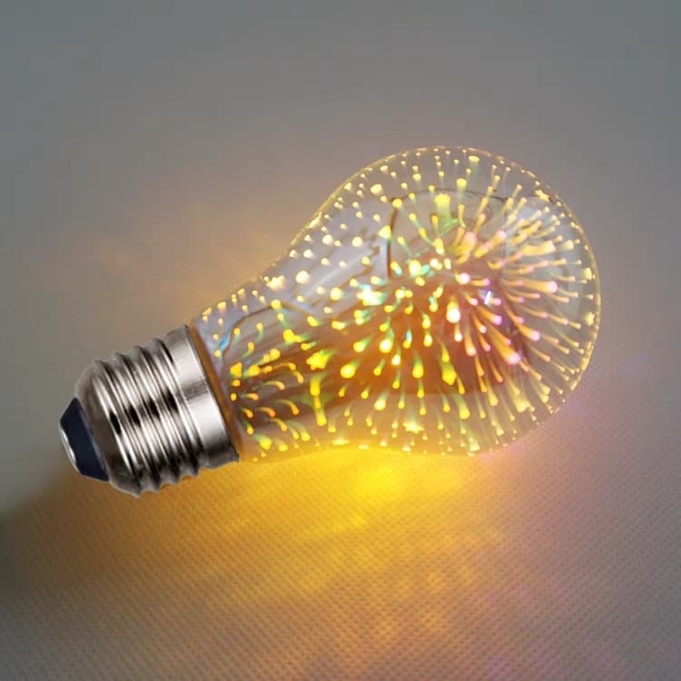 ST64 Fireworks 3D Bulb a60 Creative Colorful LED Bulb Lamp e27 Three-dimensional Colorful Art Starry Sky Bulb