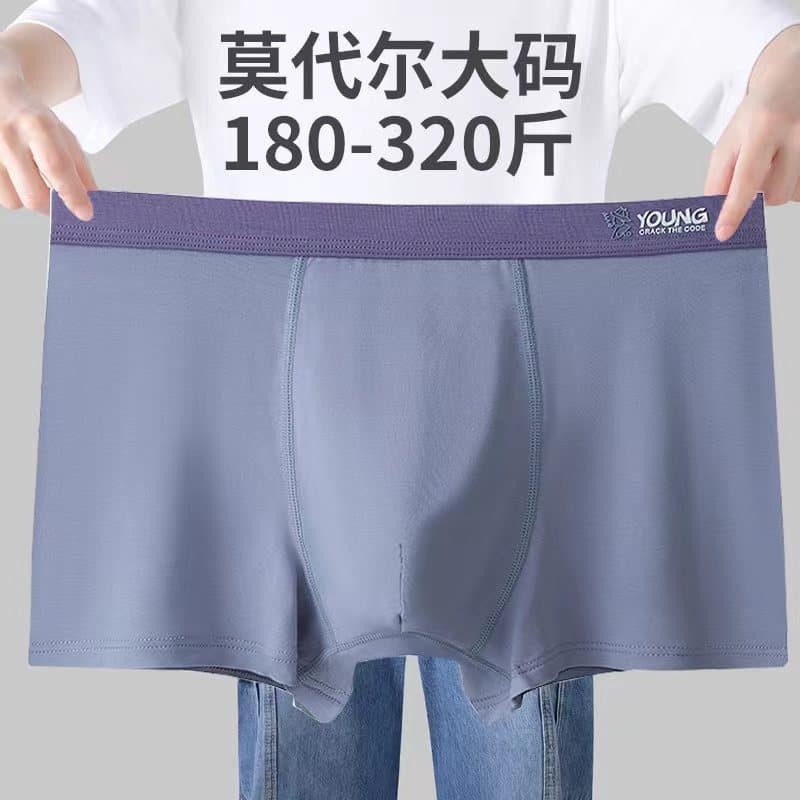 Plus Size Men's Boxer Briefs 200-300 lbs, Big and Tall Youth Boxers, Modal Fabric, Loose Fit