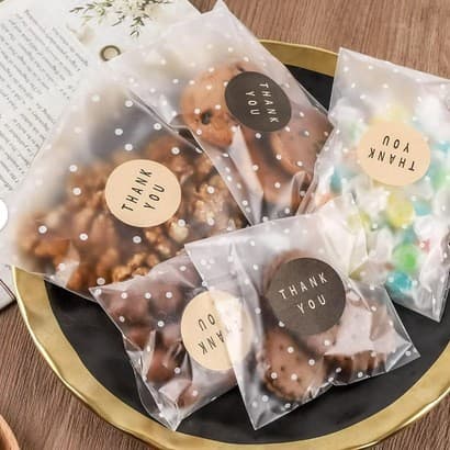 Cross-border polka dot frosted self-adhesive bag polka dot jewelry packaging bag baked snowflake pastry candy biscuit bag 100 pieces/pack