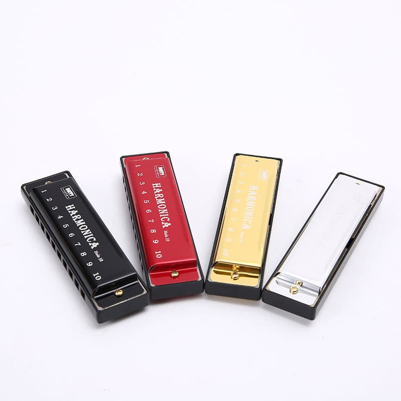 Colorful 10-Hole Metal Harmonica for Beginners, Students, Children, Men, Women, Self-Learning Entry-Level Accordion Instrument