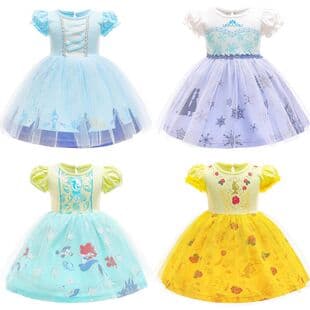 Summer Princess Dress for Girls, Sleeveless, New Fashionable Children's Lace Dress, Baby Girl's Gown, Tulle Skirt