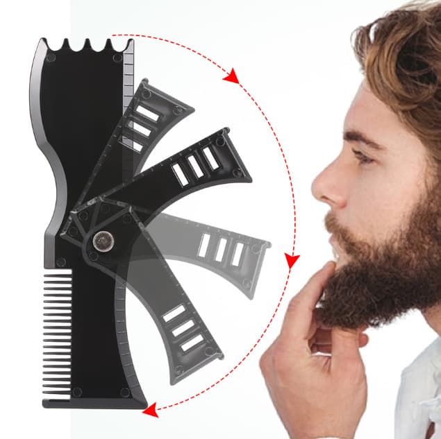 New Black Rotating Beard Styling Comb Adjustable Beard Shaping Tool Beauty Care Makeup Hairdressing Comb