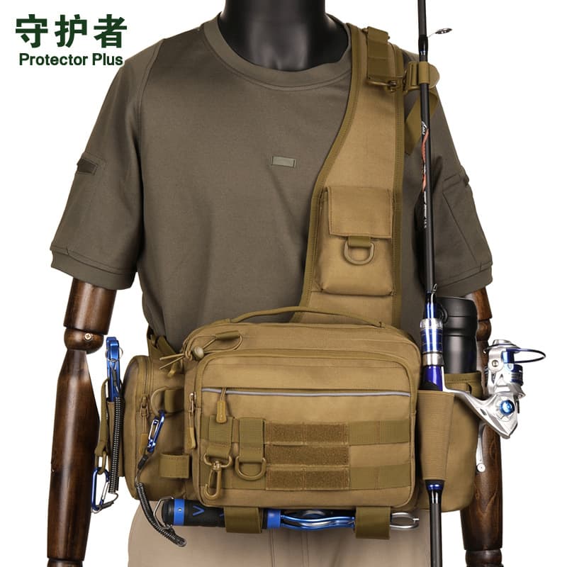 X229 Multifunctional Lure Bag Large Waist Bag Tactical Crossbody Fishing Fishing Bag Pole Bag Storage Outdoor Backpack
