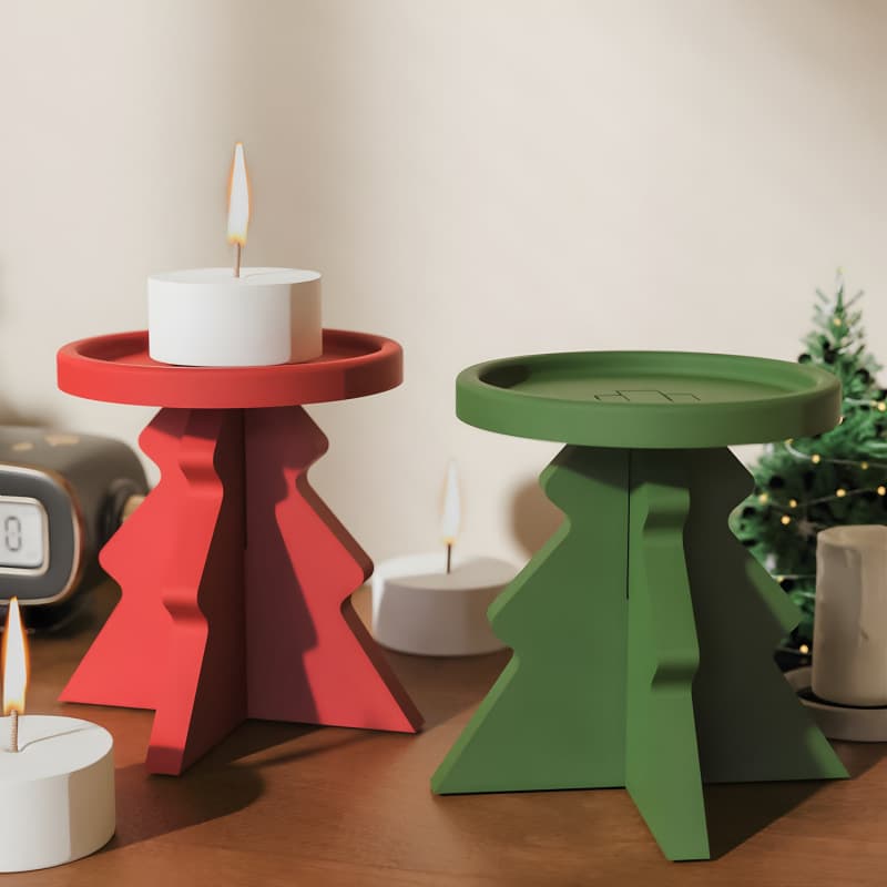 Caifu DIY Epoxy Resin Mold Christmas Tree Candle Holder Decoration Silicone Mold Cross-border