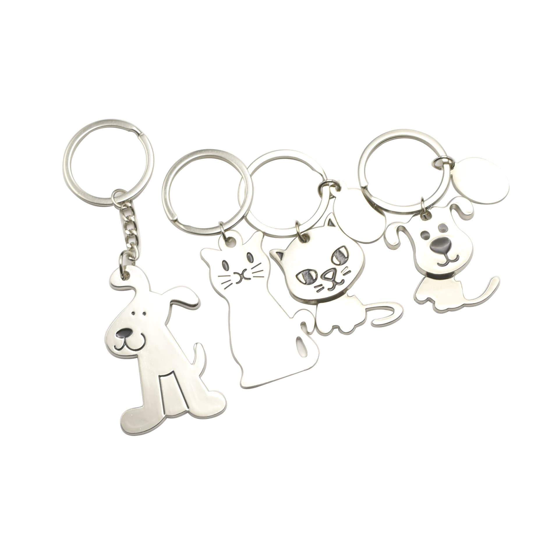 Smooth Cat Smooth Dog Moving Cat Moving Dog Keychain Metal Cat Pendant Small Dog Zinc Alloy Keychain Wholesale