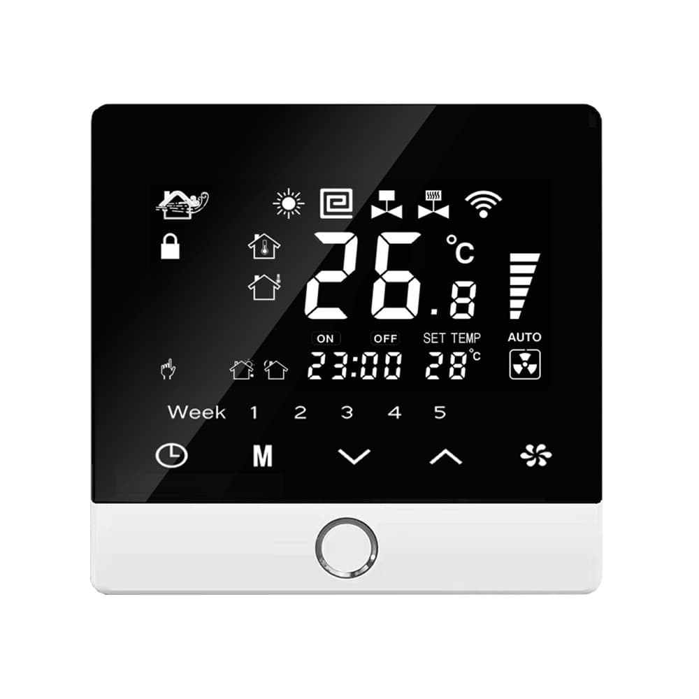 Central Air Conditioner Thermostat LCD Panel with Floor Heating, Tuya WiFi Smart Wired Controller