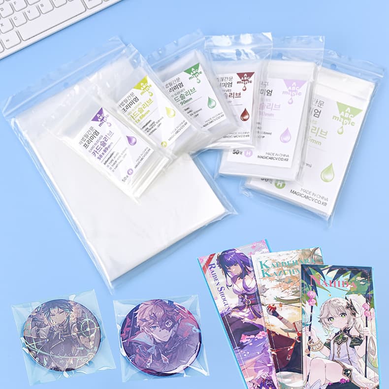 Transparent CPP Card Sleeves for Small Cards, Postcards, Polaroids, Ticket Stubs, Laser Ticket Storage, and Self-adhesive Bags