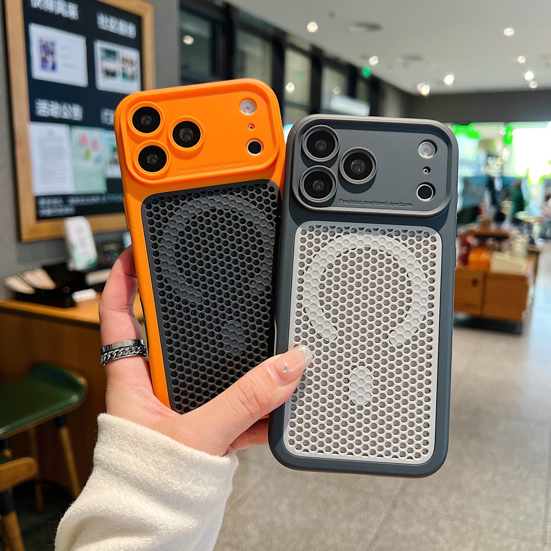 Compatible with iPhone 17 Pro Max Case, Armor Shield Precision Hole Mesh Magnetic iPhone 16 Pro Heat Dissipation Protective Cover