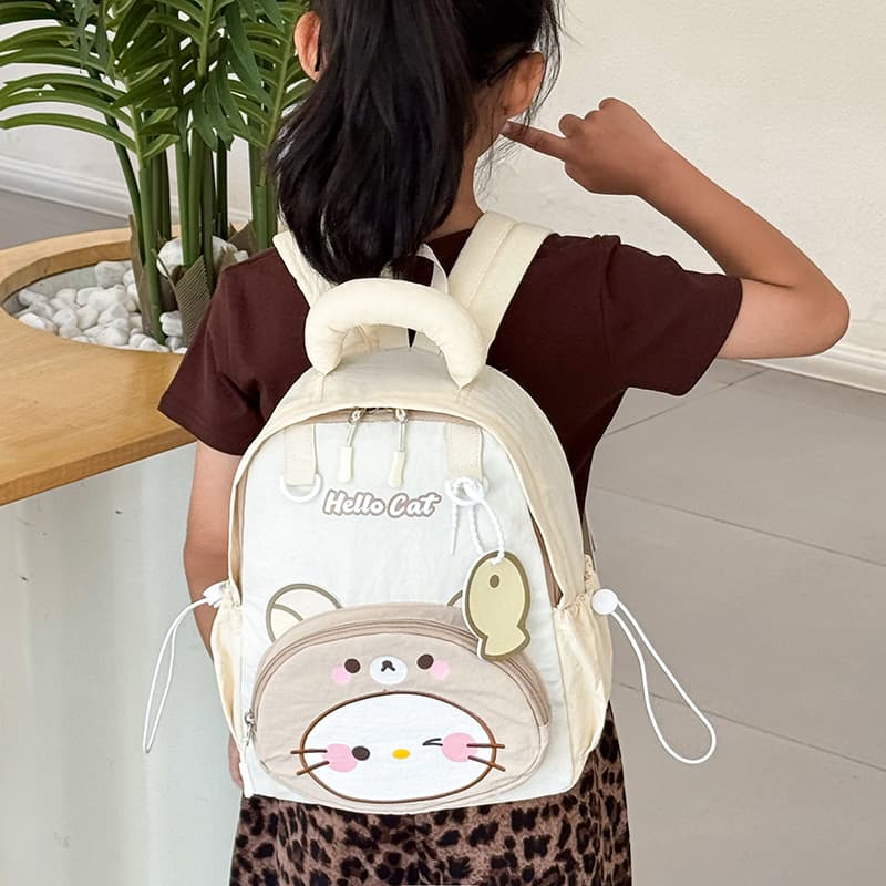 Cartoon bear children large-capacity backpack cute kitten kindergarten school bag boys and girls high-value backpack