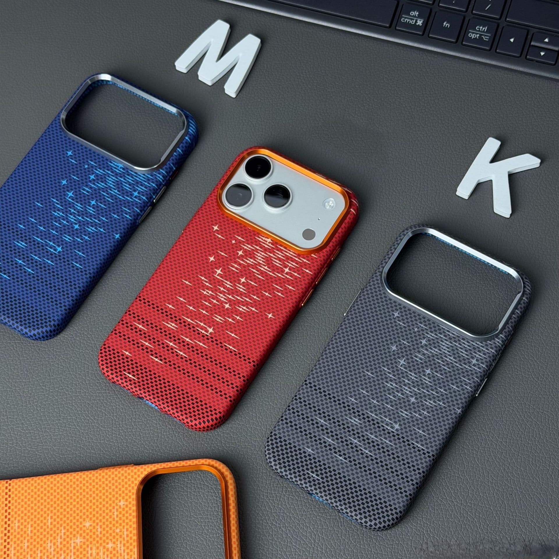 Floating Shadow Starlight Magnetic Case Compatible with iPhone 17 Pro Max, Kevlar Texture, Skin-Friendly Anti-Drop for Apple 16