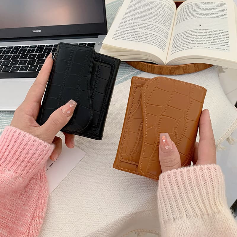 Ins Korean Style Women's Wallet Short Fashion Multi-color Multi-slot Card Case Zipper Coin Purse Foreign Trade Multi-functional