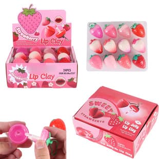 Strawberry-Shaped Lip Balm Moisturizing Hydrating Fade Lip Lines Lipstick Base Pendant Strawberry Lip Mud Fruit Fragrance Lip Gloss