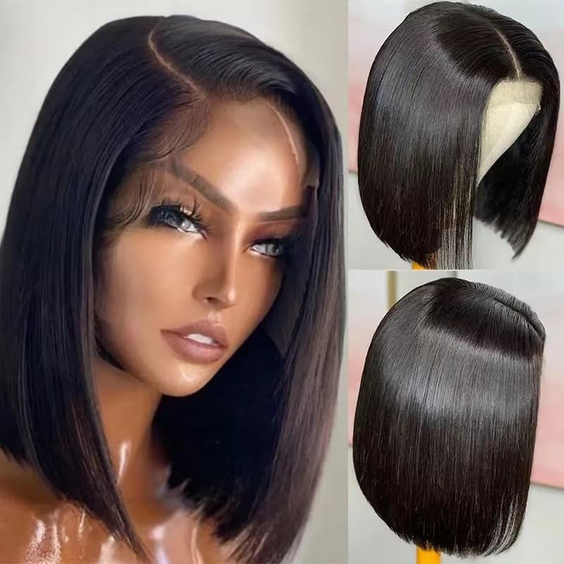 Bob Wig with Lace Front Vietnam Bone Straight Bob Human Hair Wigs
