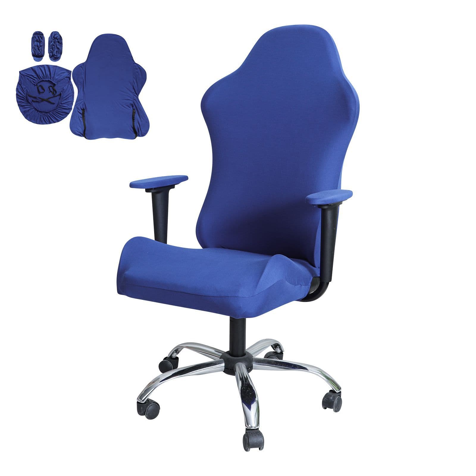 Solid Stretch Gaming Chair Cover Milk Silk Split Gaming Chair Cover with Armrest Set