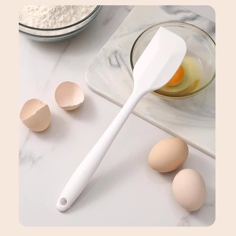 In-Stock Integrated Large White Silicone Spatula, High-Temperature Resistant Cream Scraper, Cake Mixing Spatula, Baking Tool