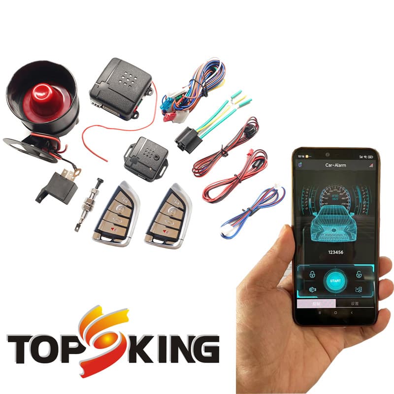12V Car Alarm System One-Way Car Anti-theft Device; Can Be Replaced by Remote Control Alarm via Mobile Bluetooth App