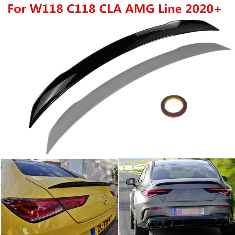 For Mercedes-Benz W118 CLA Class 2020+ 45S Vertical Combat Style Rear Spoiler Modification Part Air Deflector