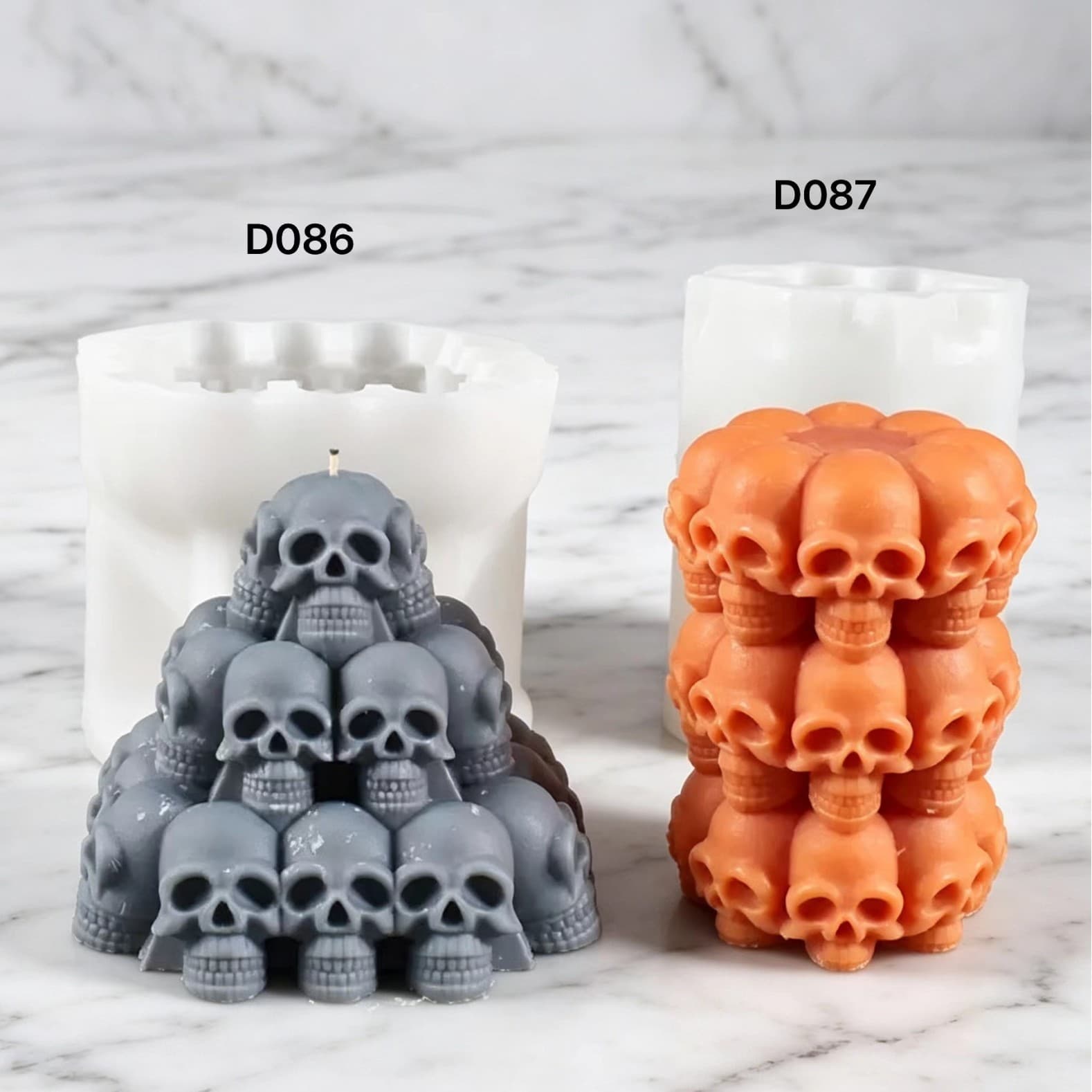 Halloween Skull Series Scented Candle Silicone Mold DIY Skull Decoration Plaster Candle Ornament Mold
