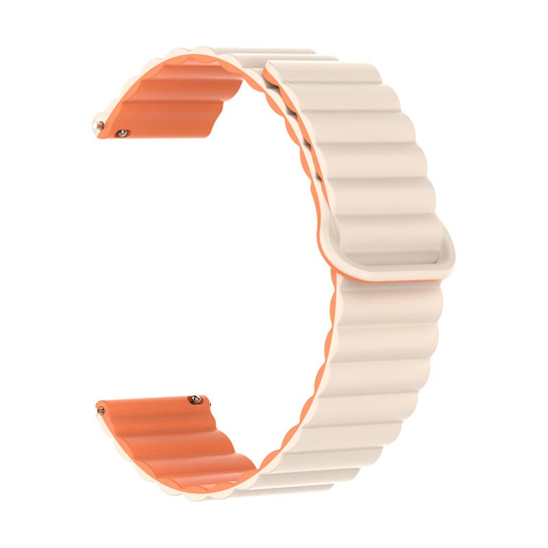 For Huawei GT3/GT4 Dual-Color Silicone Magnetic Strap, Compatible with Samsung Watch6, Universal 20/22mm Watch Band