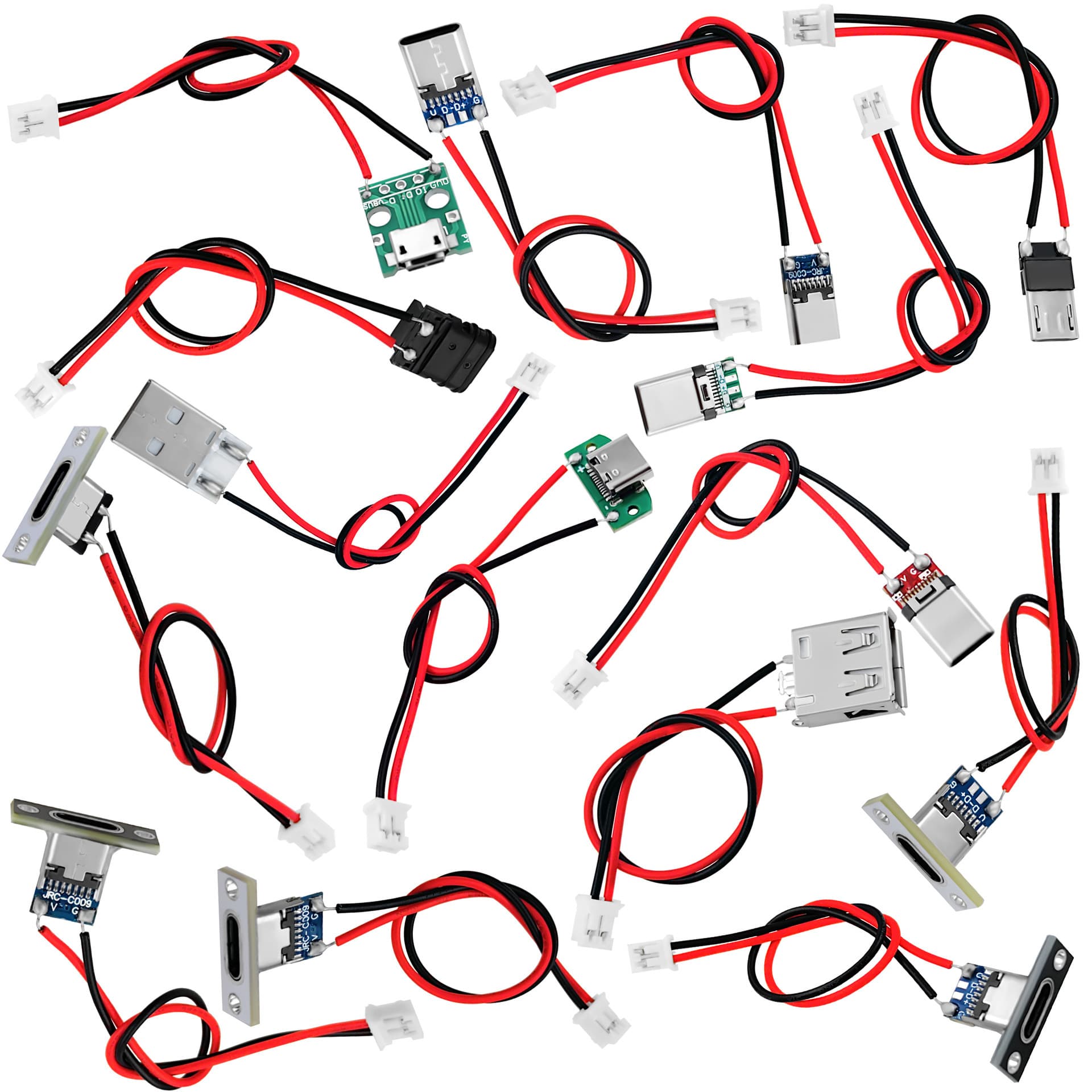 USB adapter cable PH2.0MM-2P male to Mike V8 flat port/TYPEC reversible plug/2.0A male to female