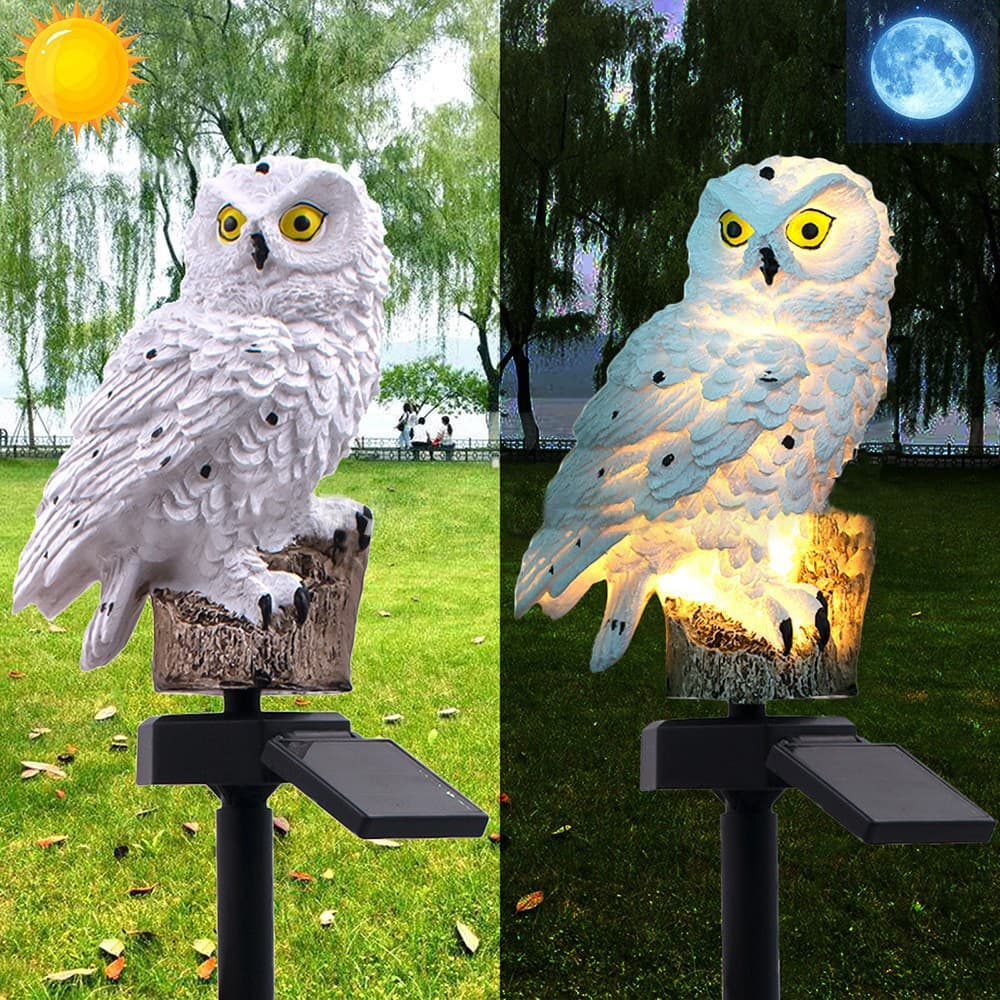 Hot Selling Amazon Solar Resin Owl Lamp Ground Plug Lamp Outdoor Garden Decoration Landscape Courtyard Lawn Lamp