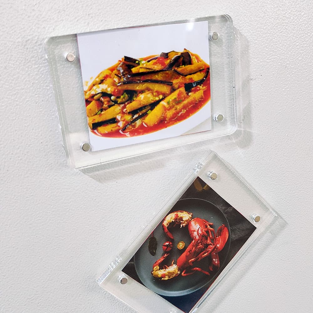 Factory direct supply acrylic magnetic photo frame refrigerator magnet strong magnetic photo wall card small card photo display frame