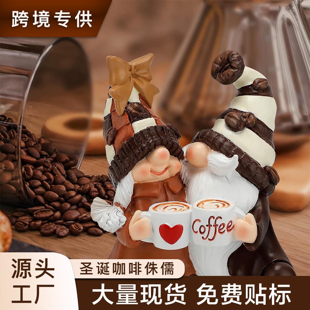 Valentine's Day Gift Coffee Couple Gnome Resin Craft Ornament Home Decoration Desktop Creative Gift
