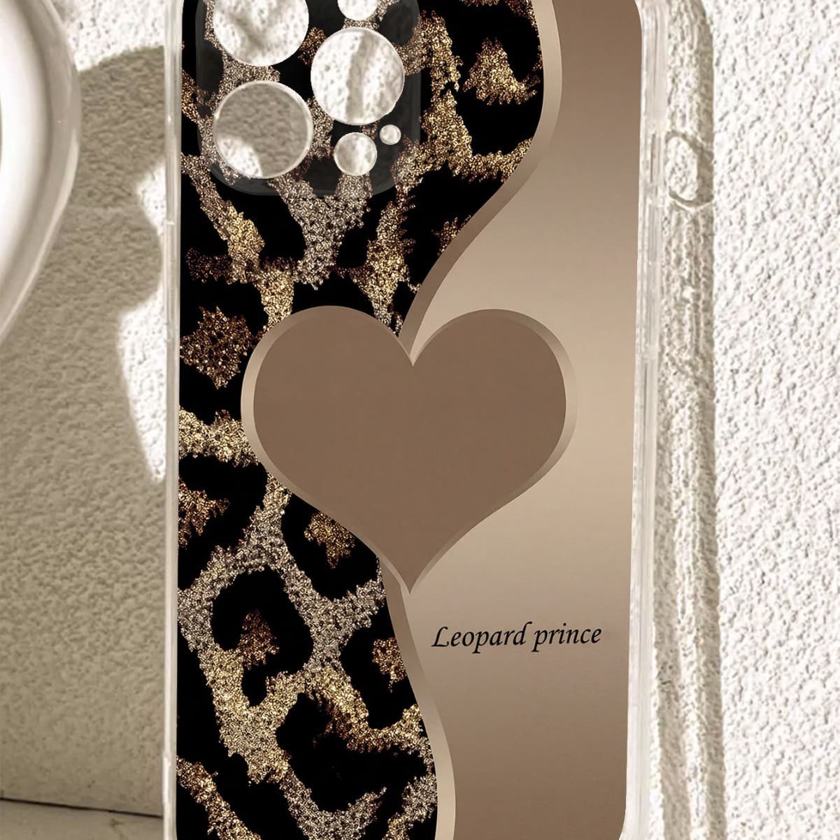 Brown Heart Anti-Drop Clear Case for iPhone 14/15/16/17 Series Pro Max Protective Cover