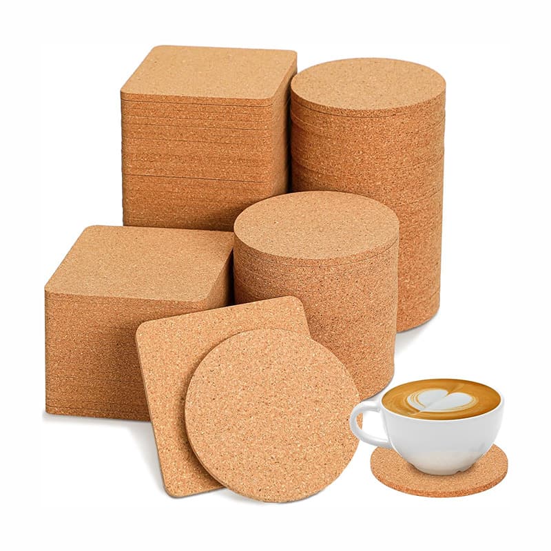 Cross-border Supply Cork Mats and Coasters, Heat-resistant Table Mats for Kitchen, Absorbent, Non-slip, Square or Round with Printable Patterns