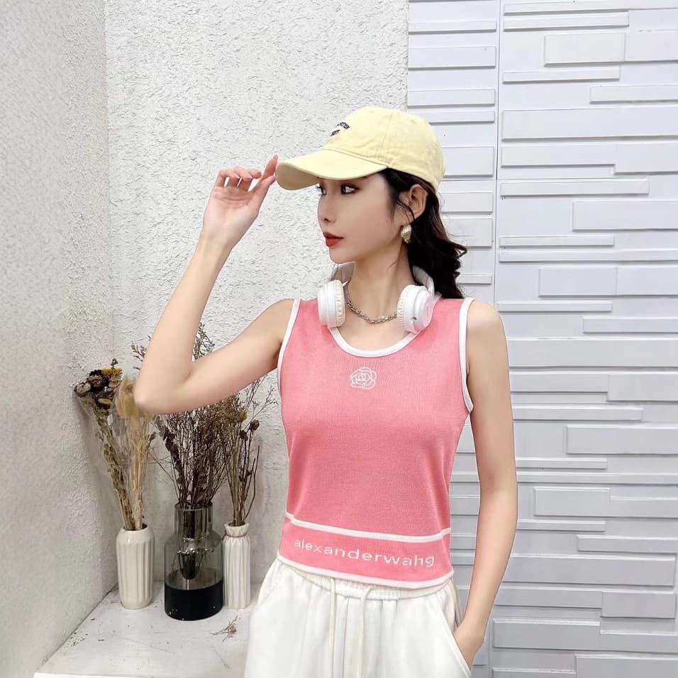 New Summer Chanel-Style Round Neck Contrast Embroidered Vest Camisole Fashion Versatile Sleeveless Top Women Trendy