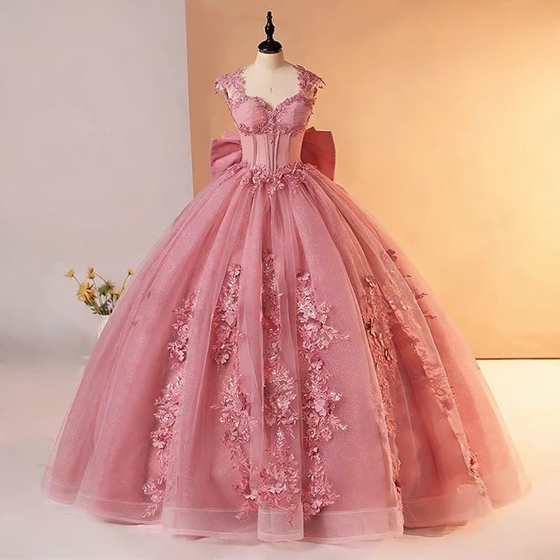 European and American style evening dress one-shoulder three-dimensional floral long dress birthday party host forest pink dress 2026