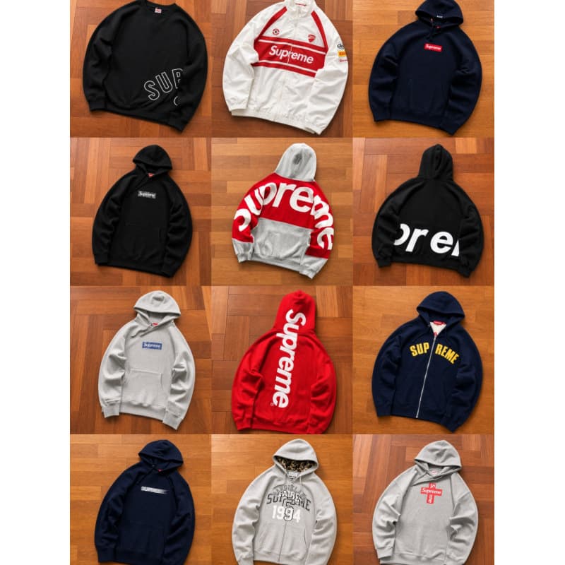 Cross-border three-standard ready-made supreme full range of velvet hooded sweatshirts classic BOX shirts for men and women couple sweatshirts
