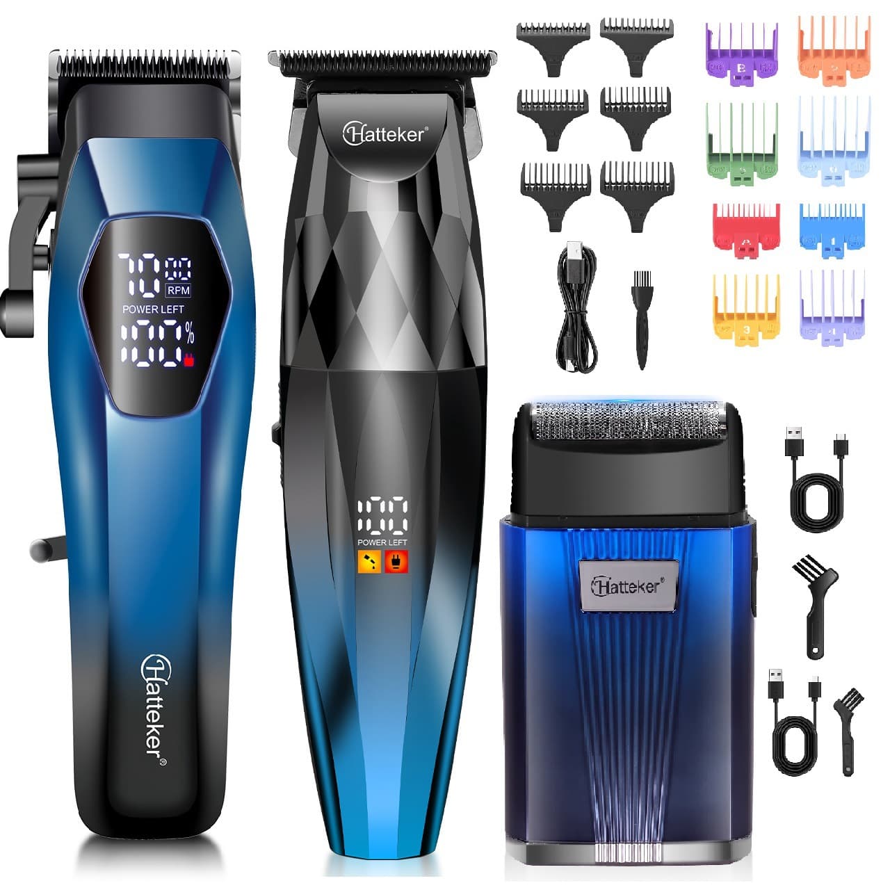 Men's 3-Piece Electric Hair Clipper Set, T-Shape Hair Trimmer and Electric Shaver, Home Hair Grooming Kit