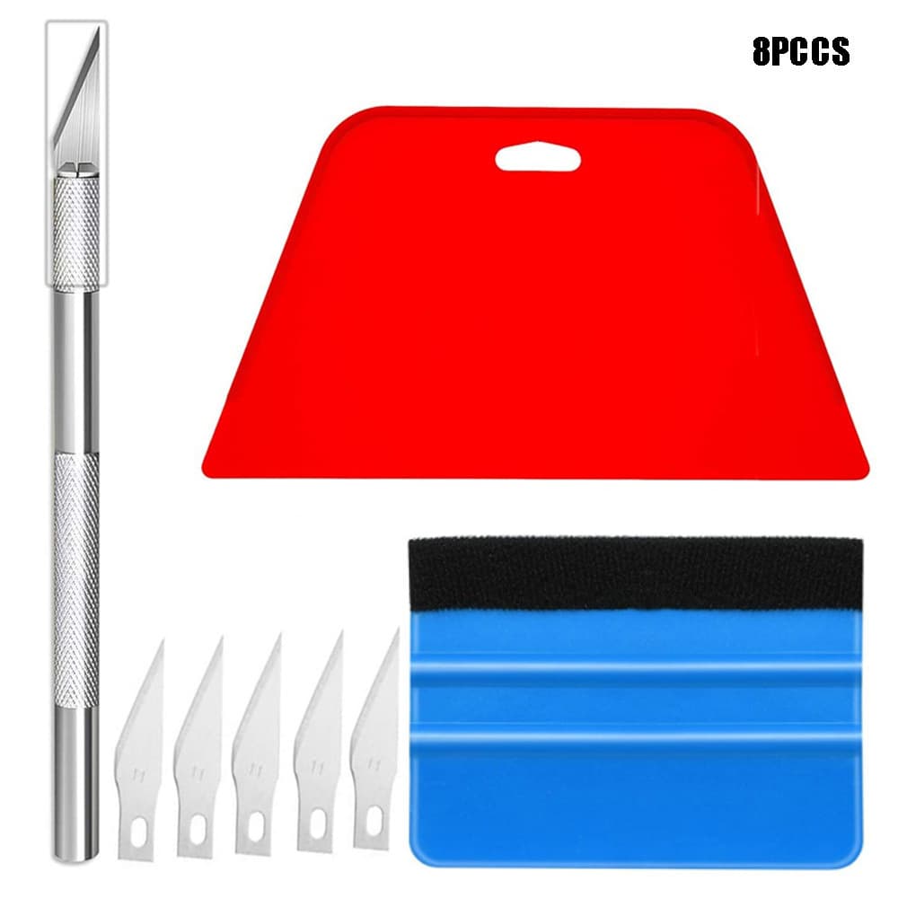 8-Piece Wallpaper Smoothing Tool Kit, Car Film Squeegee Tool Set with Aluminum Alloy Cutter