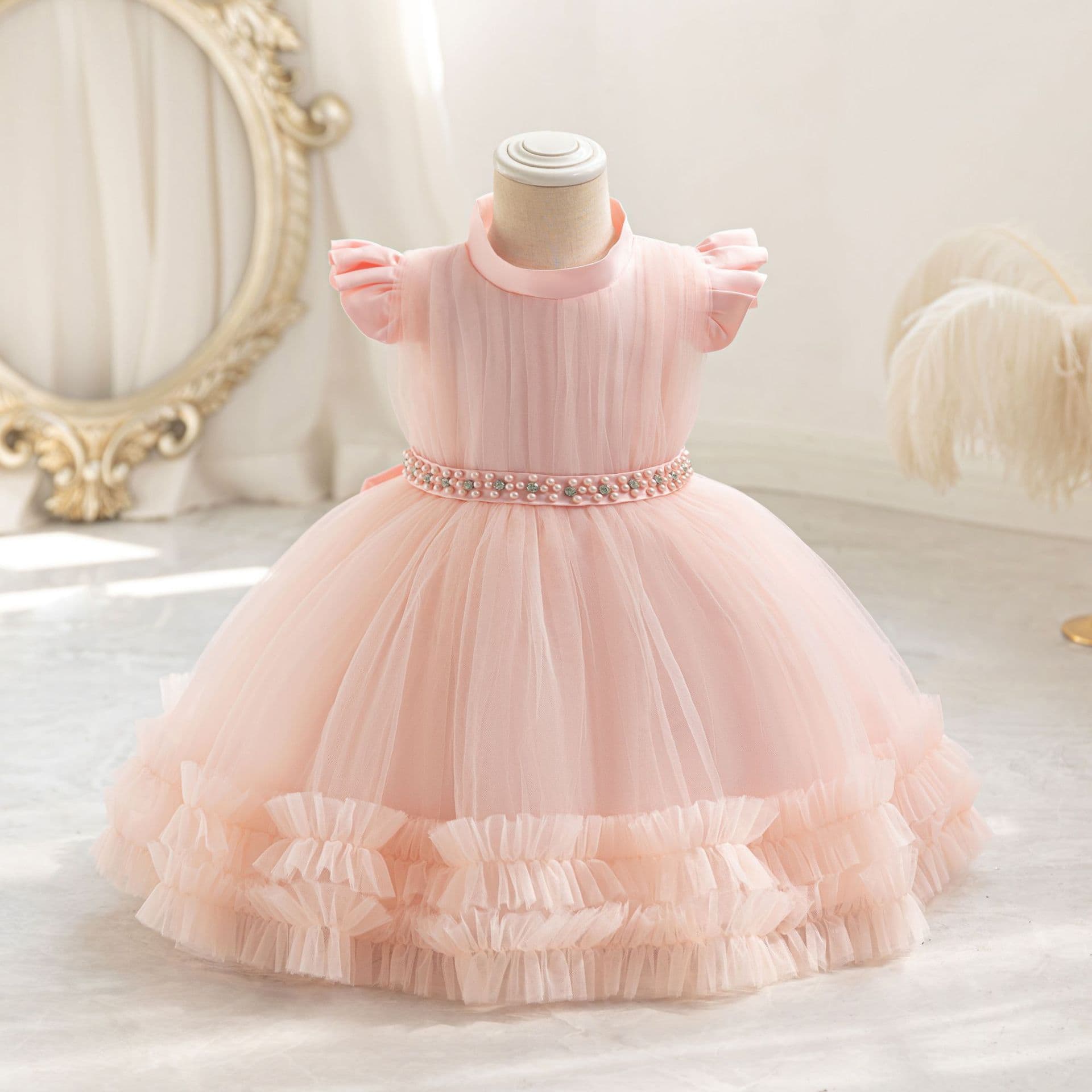 Princess Dress Children's Clothing Elegant Kids' Outfit Summer Girl's Skirt Performance Costume Polyester Blend Cotton Lining
