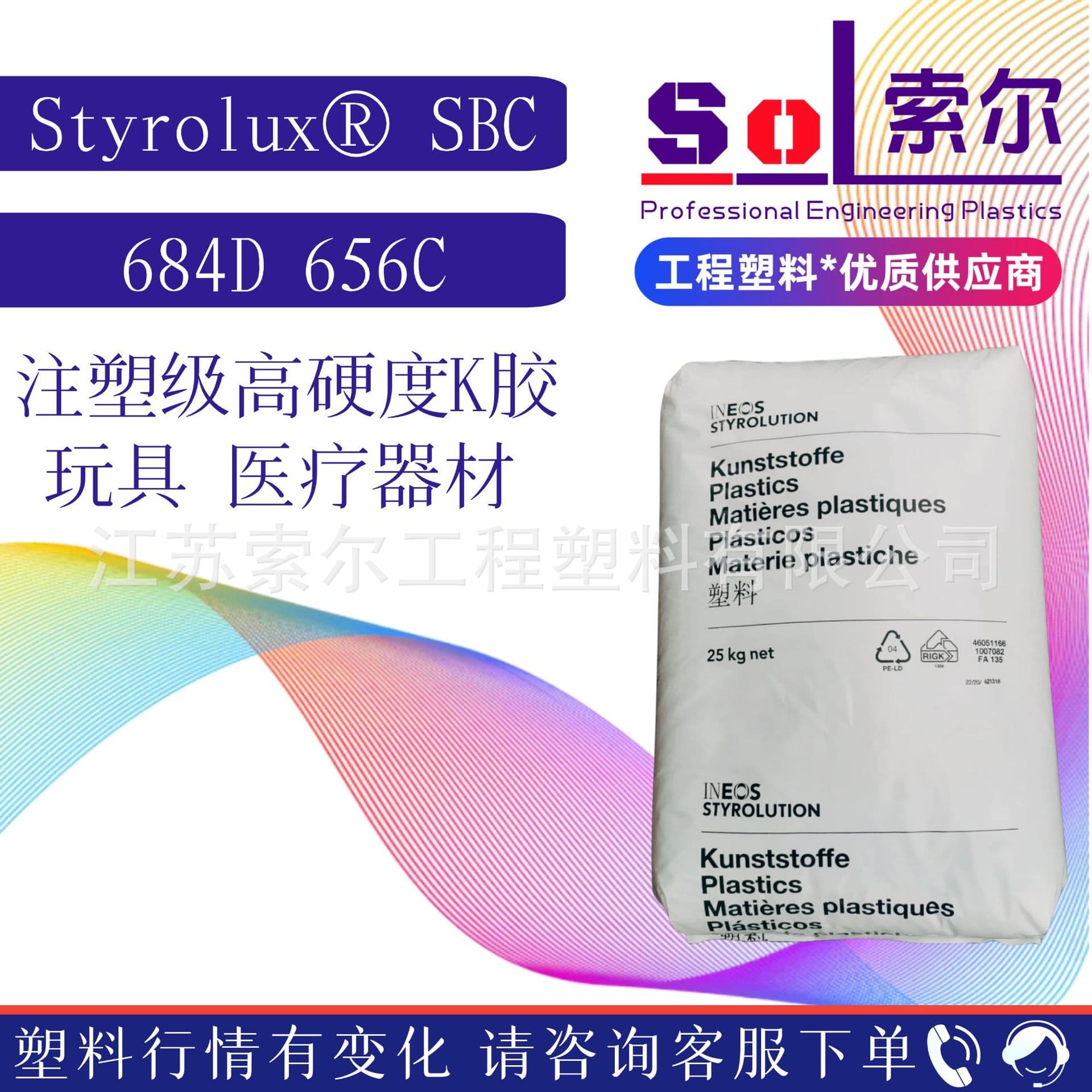 SBC INEOS Styrolution 656C Germany BASF 684D Medical Grade Toughened Modified High Transparency K-Resin Plastic