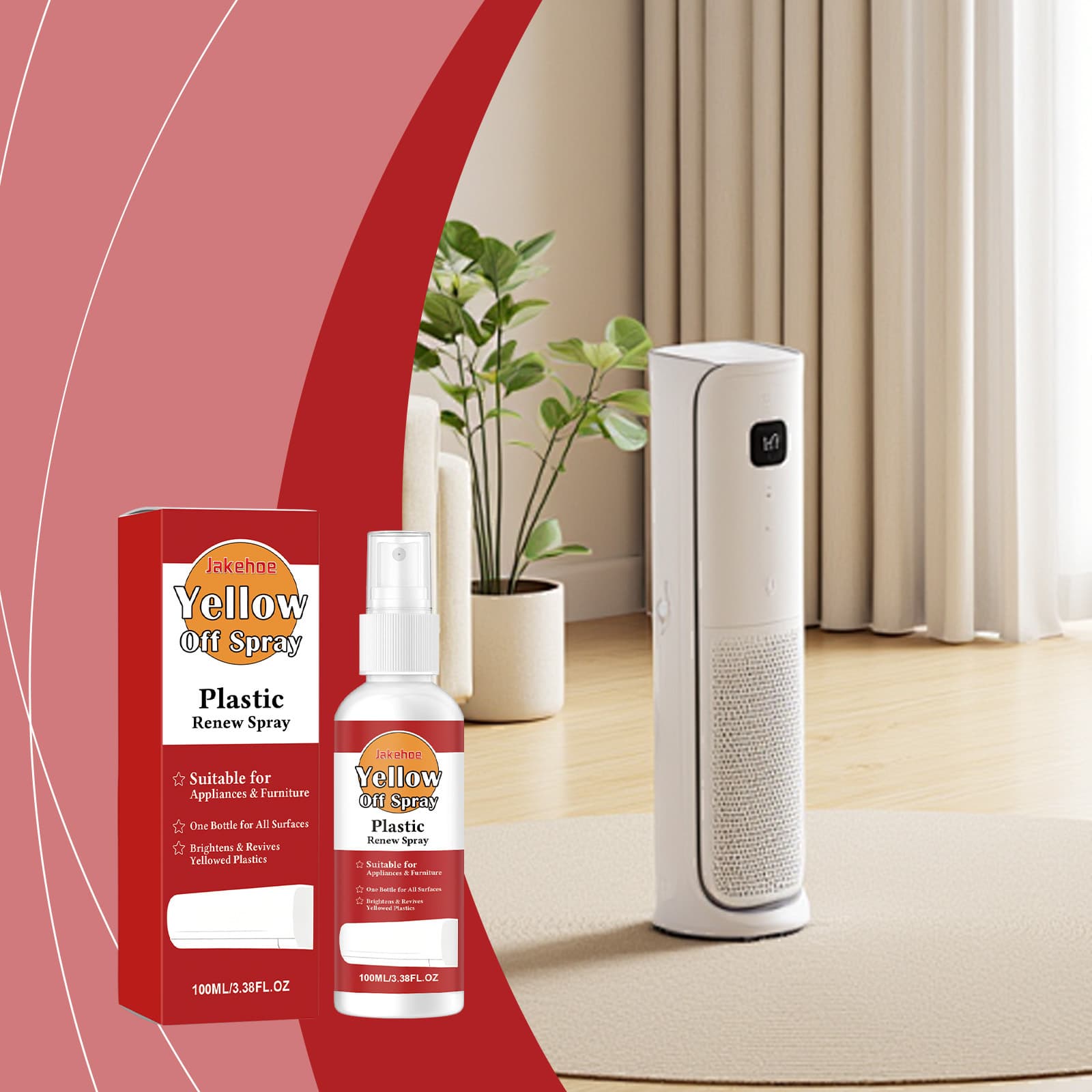 JAKEHOE Plastic Renewal Spray - Daily cleaning of dirt to keep plastic surfaces smooth, shiny, and refreshed