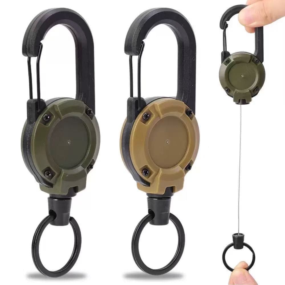 Backpack Steel Wire Rope Lanyard Retractable Clip Outdoor Fishing Accessory Anti-Loss Hand Strap Easy Pull Buckle Backpack Keychain