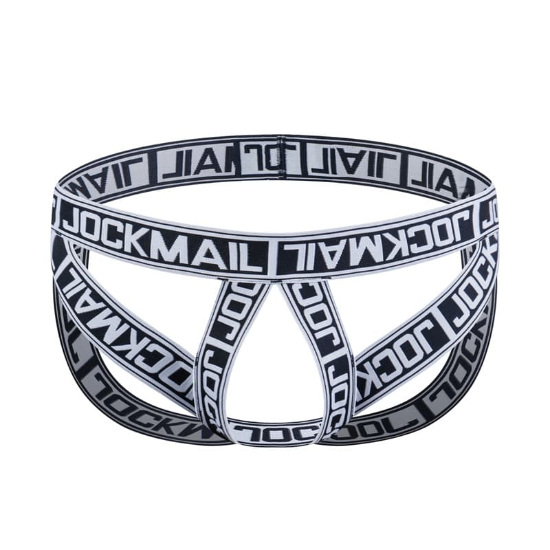 JOCKMAIL men's underwear, low-waist sexy men's double thong underwear, personalized hollow ring sexy thong underwear, letters