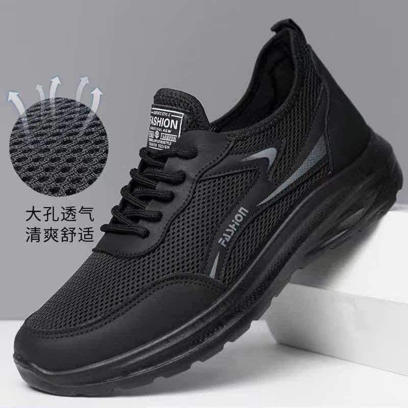 Old Beijing Cloth Shoes Chef Shoes Men's Summer Mesh Breathable Soft Sole Non-slip Casual Sports Shoes Lightweight Comfortable Men's Shoes