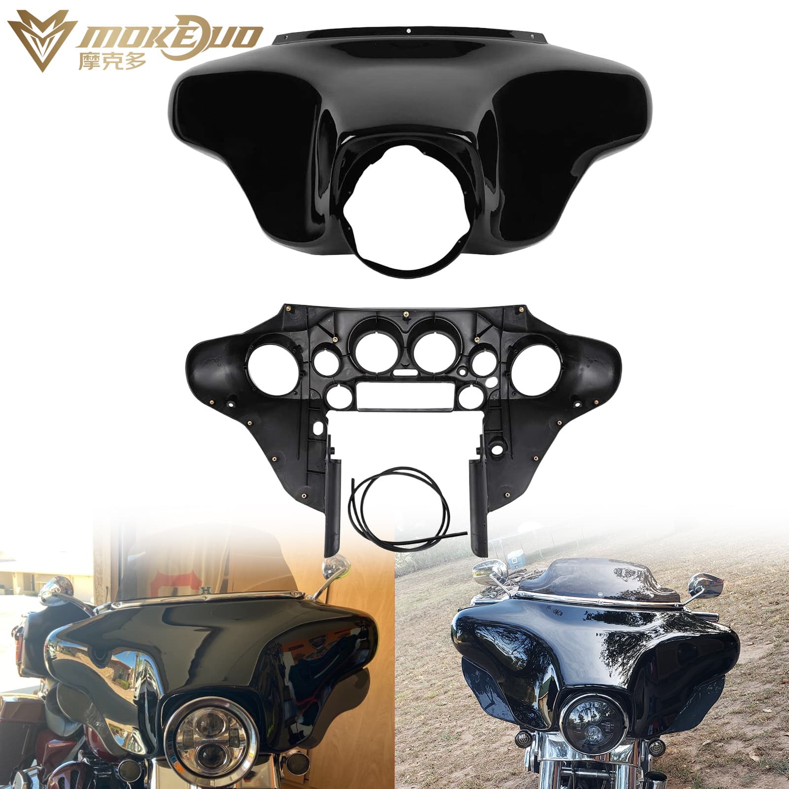 Suitable for Harley Glide Street Supreme Glide modified front hood headlight cover 96-13 years