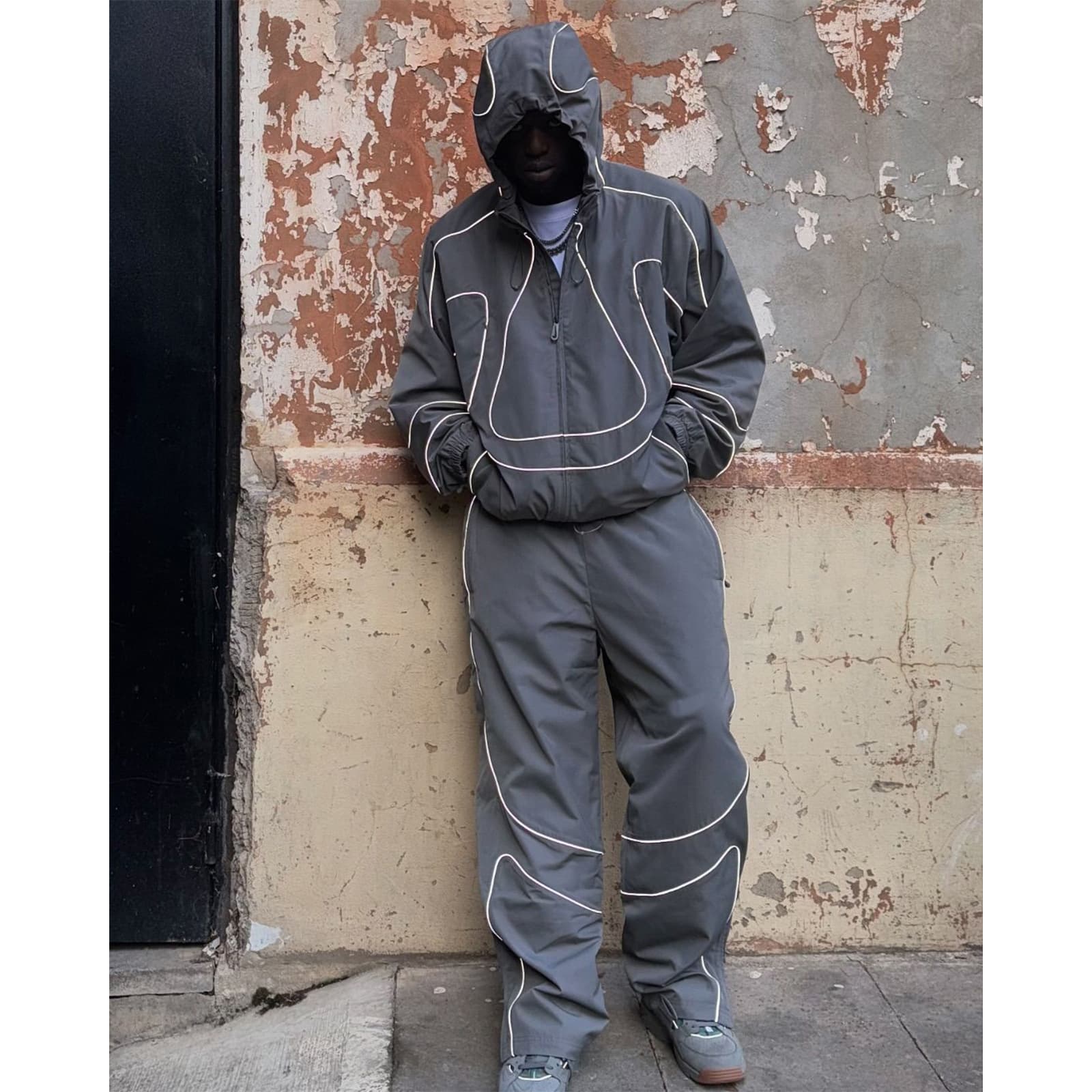 Super Discount Corteiz American 3M Reflective Alcatraz Jacket Sports Suit