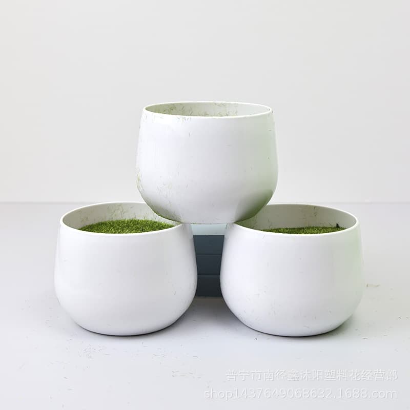 Plastic Flowerpot Artificial Flower Plant Bonsai Potted Flower Arrangement DIY Supplies with Foam Round Pot Succulent Gardening