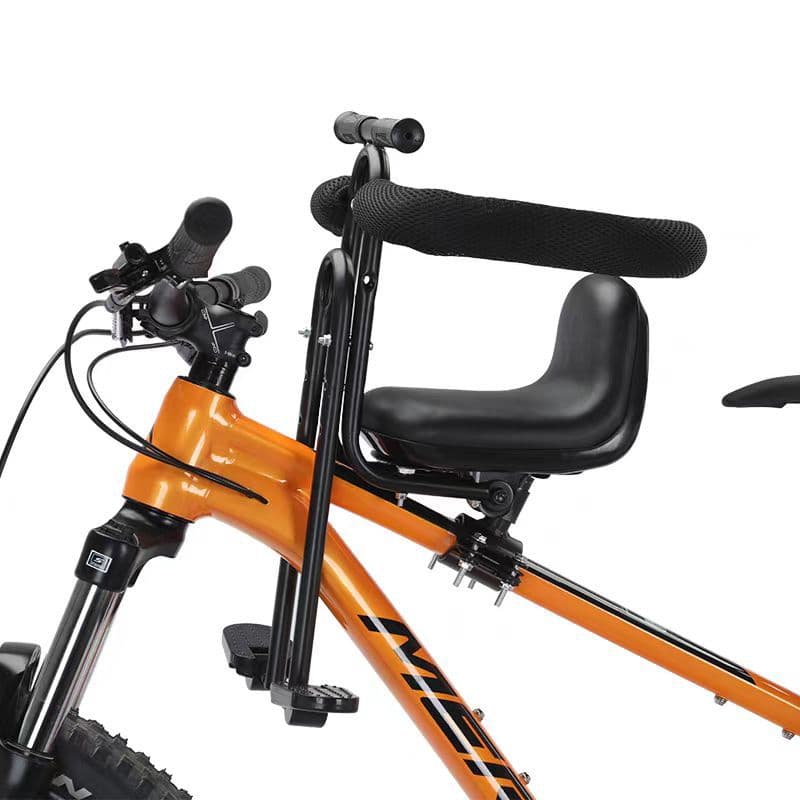 Mountain bike child seat with front folding mechanism, baby/toddler seat, road bike seat with gears