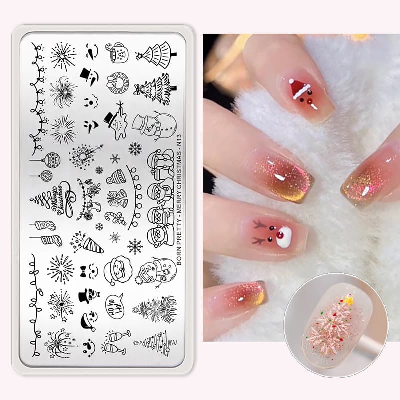 BORN PRETTY cross-border new nail art printing steel plate high-end rectangular stainless steel nail art transfer tool