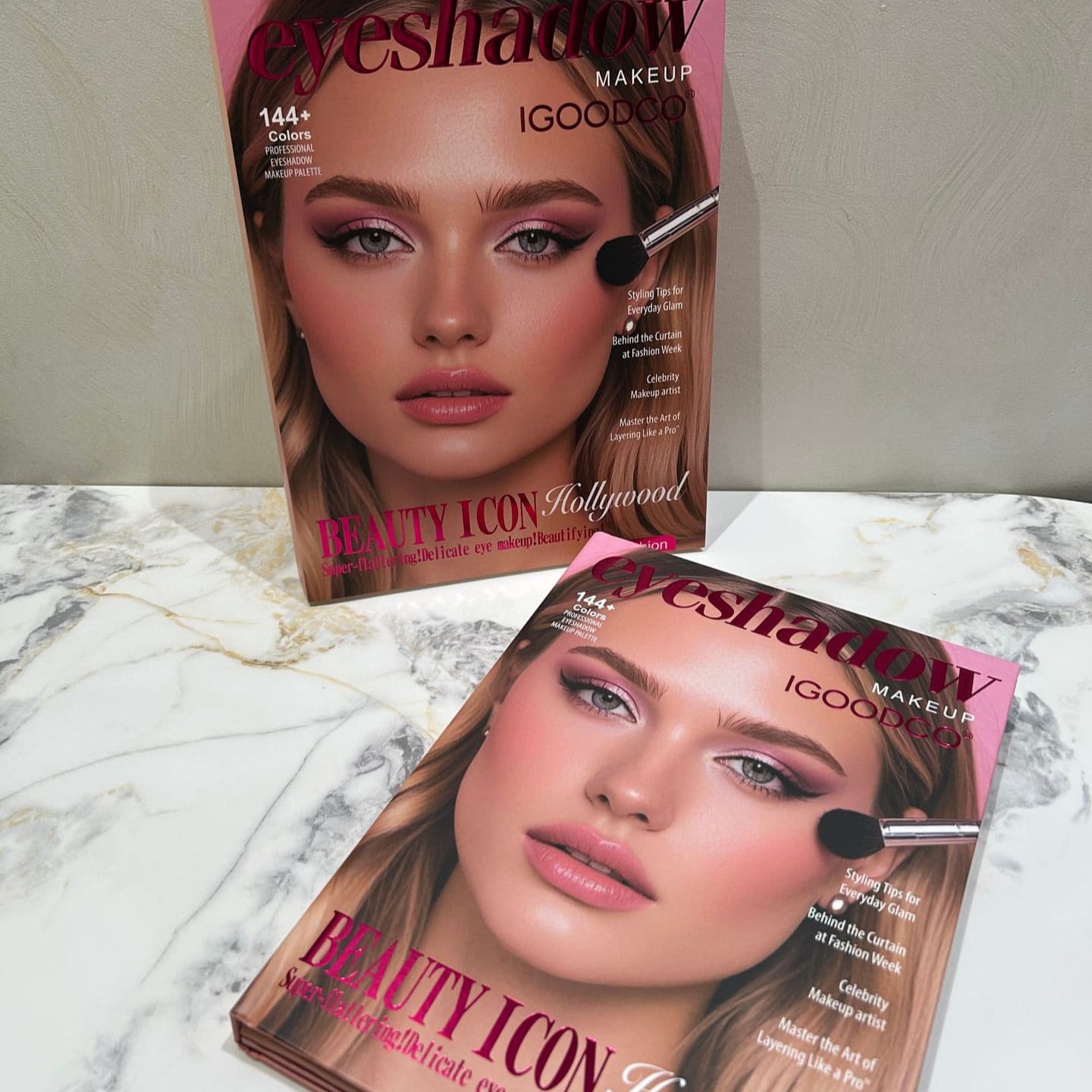 Overseas Cross-border Extra Large 144-Color Beauty Pattern Pearl Matte Earth Multi-tone Book-shaped Eyeshadow Palette Makeup